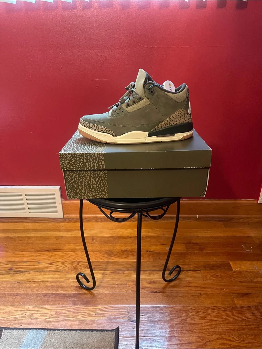 Jordan 3 Retro Olive Suede with Elephant Print